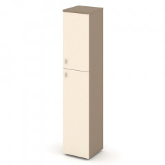 Estetica Шкаф высокий узкий прав. (1 сред. фасад ЛДСП+1 низ. фасад ЛДСП) ES.SU-1.8 (R) Латте/Сатин 400*420*1977