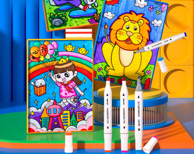 Набор маркеров для скетчинга Deli 70816-36 скошенный пиш. наконечник 12цв. пластиковая коробка