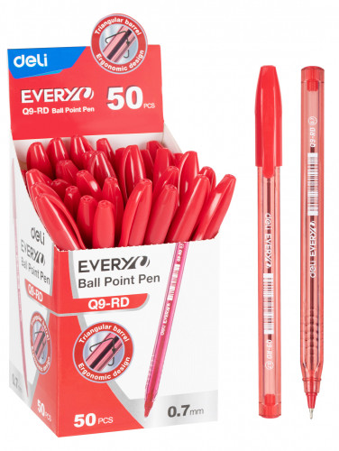 Ручка шариков. Deli EQ9-RD красный d=0.7мм красн. черн.