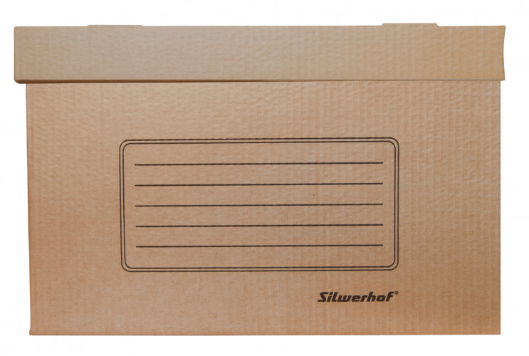 Короб архивный съемная крышка Silwerhof СК-11 микрогофрокартон 355x265x440мм коричневый