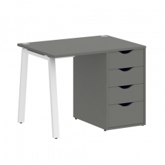 Home Office Стол письменный VR.SP-3-98.4.A Металлик/Белый металл 980*720*750