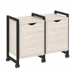 Loft Тумба на колесных опорах наборная. Вариант №2 VR.L-TN-2.K Денвер светлый/Чёрный металл 970*460*767
