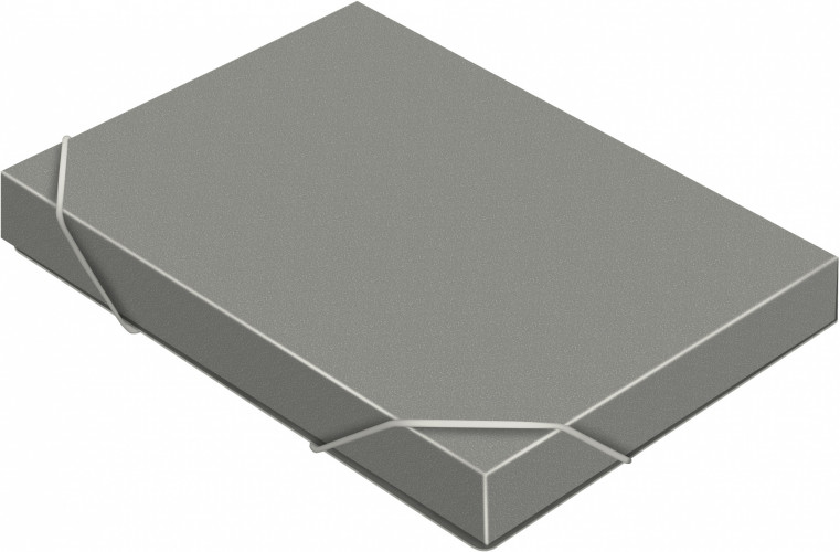 Папка-короб на резинке Бюрократ -BA40/07GREY пластик 0.7мм корешок 40мм A4 серый