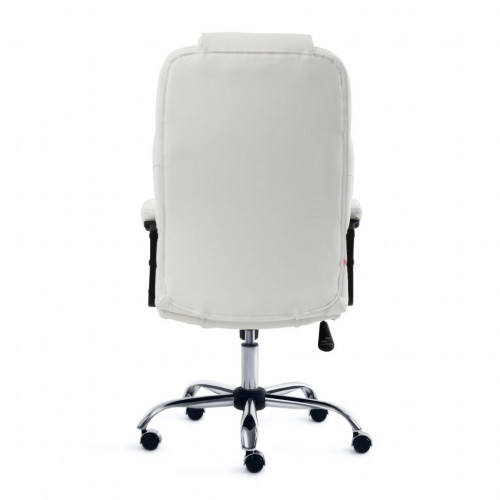 Кресло BERGAMO (хром), кож/зам, белый, 36-01