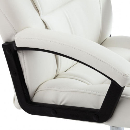 Кресло BERGAMO (хром), кож/зам, белый, 36-01