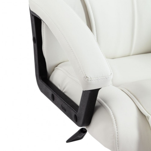 Кресло BERGAMO (хром), кож/зам, белый, 36-01