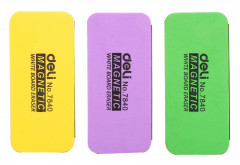 Стиратель Deli E7840 для досок пластик 11х5х3см ассорти магнитный