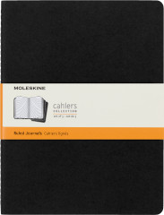 Блокнот Moleskine CAHIER JOURNAL QP321 XLarge 190х250мм обложка картон 120стр. линейка черный (3шт)