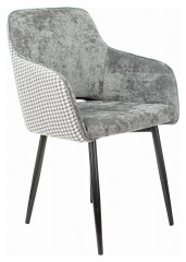 Стул для кухни Бюрократ KF-7 серый Light 19 гусиная лапка металл черный на ножках (KF-7/LT19/GF)