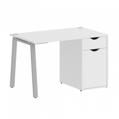 Home Office Стол письменный VR.SP-3-118.1.A Белый бриллиант/Серый металл 1180*720*750