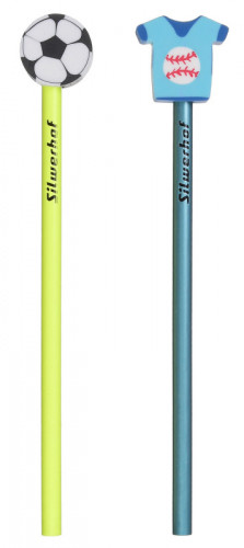 Набор карандашей ч/г Silwerhof SPORTY 125039-00 Солнечная коллекция кругл. пакет европод. (2шт) ластик 2 карандаша + ластик