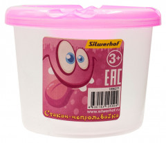 Стакан-непроливайка Silwerhof Монстрики одинарный пластик цв.ассорт.