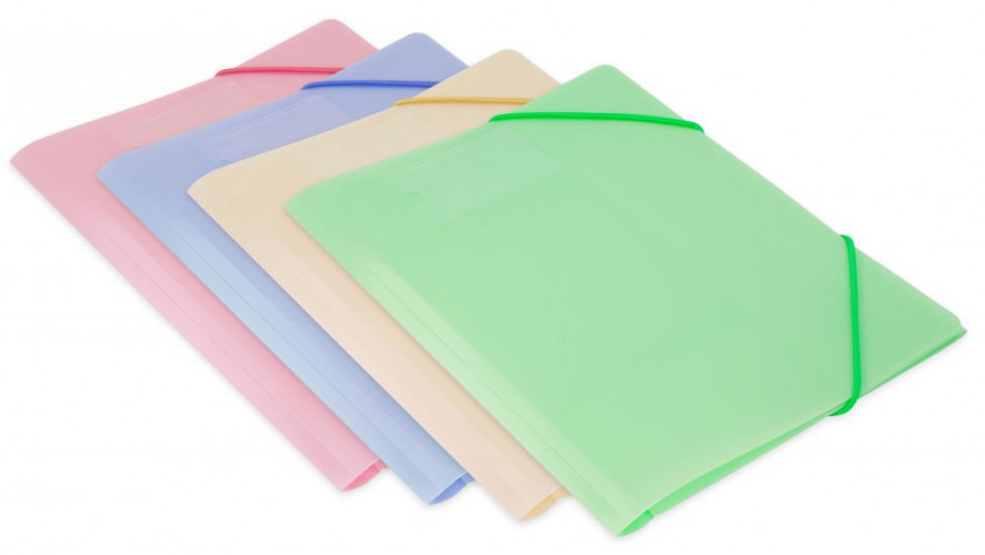 Папка на резинке Бюрократ Gems GEMPR05GRN A4 пластик кор.30мм 0.5мм зеленый турмалин карман для визитки