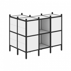 Loft Угловой внешний стеллаж наборный VR.L-51 Белый бриллиант/Чёрный металл 862*1278*1047