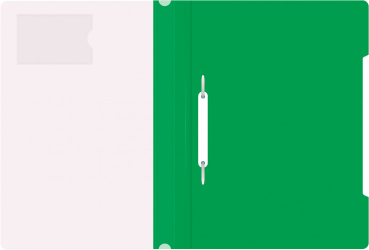 Папка-скоросшиватель Бюрократ -PS-V20GRN A4 прозрач.верх.лист карм.для визит. пластик зеленый 0.12/0.16