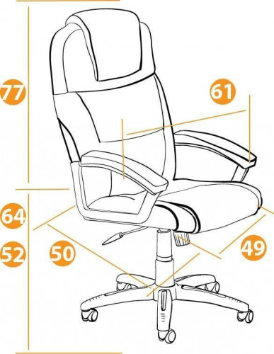 Кресло BERGAMO (хром), кож/зам, коричневый, 2 TONE