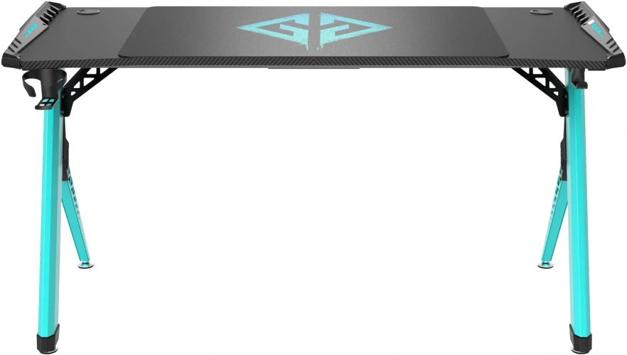 Стол игровой GMNG GG-TB101 столешница ЛДСП карбон каркас голубой 140х60см