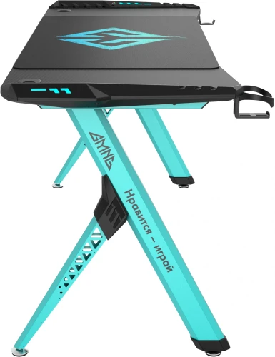 Стол игровой GMNG GG-TB101 столешница ЛДСП карбон каркас голубой 140х60см