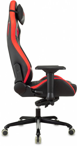 Кресло игровое Knight Titan черный/красный ромбик эко.кожа с подголов. крестов. металл