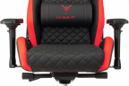 Кресло игровое Knight Titan черный/красный ромбик эко.кожа с подголов. крестов. металл