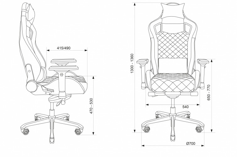 Кресло игровое Knight Titan черный/красный ромбик эко.кожа с подголов. крестов. металл