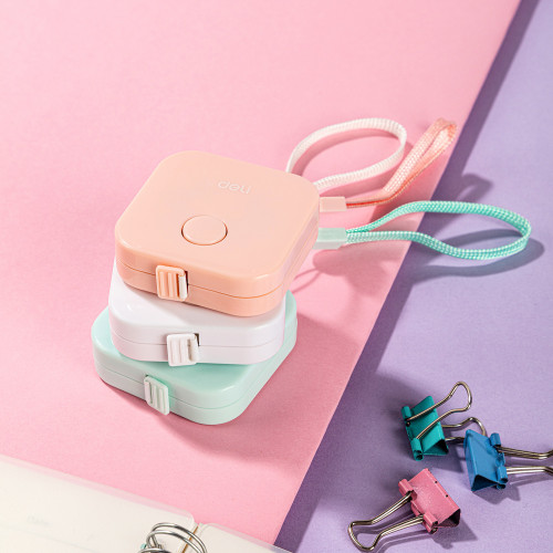 Рулетка канцелярская Deli E79650WHITE 1500мм белый пластик (упак.:1шт)