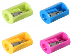 Точилка для карандашей ручная Silwerhof Simple Веселые друзья 1 отверстие пластик ассорти