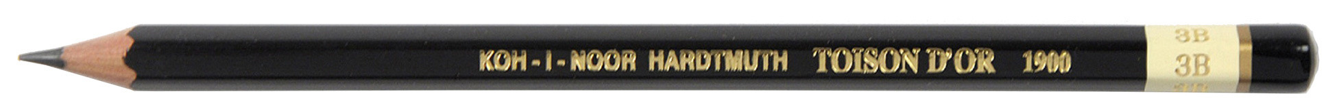 Карандаш ч/г Koh-I-Noor Toison D`or 1900 190003B00509 3B шестигран. дерево черный для худ/граф.раб.