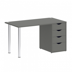 Home Office Стол письменный VR.SP-3-138.4 Металлик/Хром опоры 1380*720*750