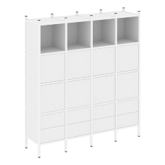 Loft Прямой стеллаж наборный VR.L-09 Белый бриллиант/Белый металл 1694*446*1869