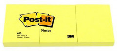 Блок самоклеящийся бумажный 3M Post-it Original 653 7100172772 38x51мм 100лист. желтый 1цв.в упак. (упак.:3шт)