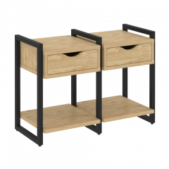 Loft Тумба на регулируемых опорах наборная. Вариант №1 VR.L-TN-1.O Тиквуд светлый/Чёрный металл 970*460*719