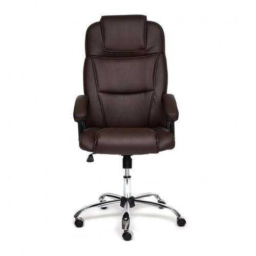Кресло BERGAMO (хром), кож/зам, коричневый, 36-36