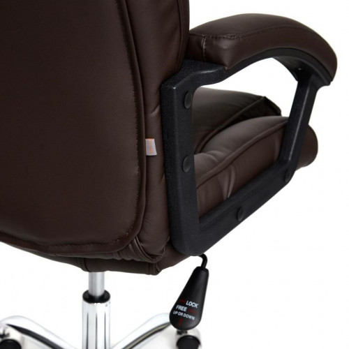 Кресло BERGAMO (хром), кож/зам, коричневый, 36-36