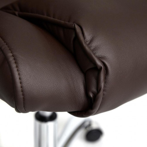 Кресло BERGAMO (хром), кож/зам, коричневый, 36-36