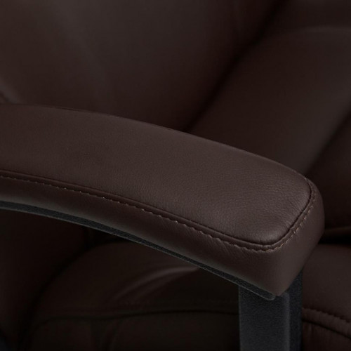 Кресло BERGAMO (хром), кож/зам, коричневый, 36-36