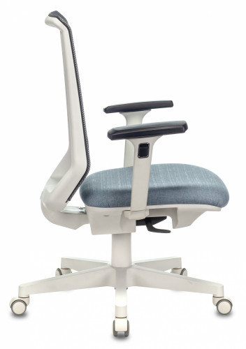Кресло руководителя Бюрократ EXPERT серый сиденье голубой 38-405 сетка/ткань с подголов. крестов. пластик пластик белый