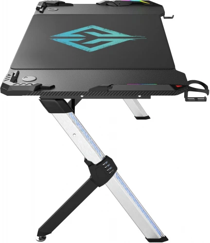 Стол игровой GMNG GG-TB201 столешница ЛДСП карбон каркас серебристый 140х75см