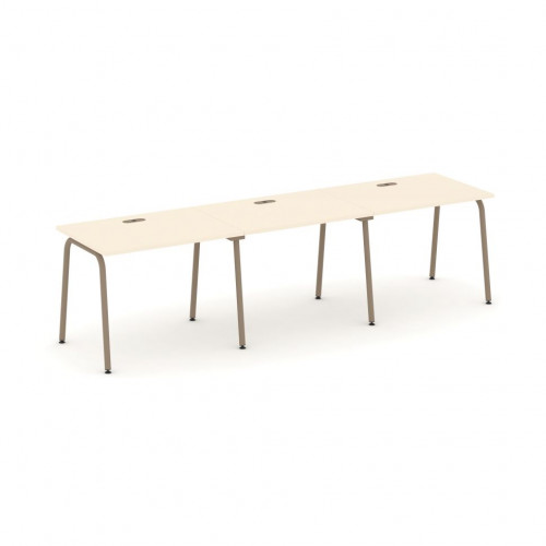 Estetica Рабочая станция на 3 места ES.RS-3.1-LK Сатин/Латте металл 2940*730*750