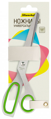 Ножницы Silwerhof Hard универсальные 197мм ручки с резиновой вставкой асим. металл