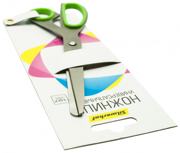 Ножницы Silwerhof Hard универсальные 197мм ручки с резиновой вставкой асим. металл