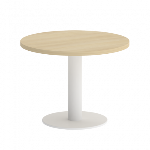 Home Office Стол журнальный круглый VR.SP-5-60.1G Акация/Белый металл 600*600*450