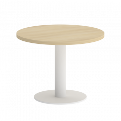 Home Office Стол журнальный круглый VR.SP-5-60.1G Акация/Белый металл 600*600*450