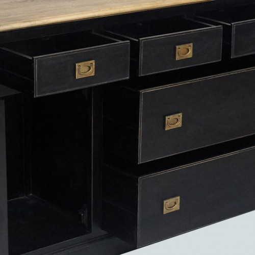 Комод Secret de Maison BLACK LABEL (mod. WA-0024), дерево акация, манго, мдф, 185x49x92 см, черный/натуральный