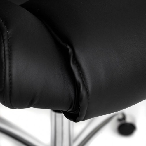 Кресло BERGAMO (хром), кож/зам, черный, 36-6