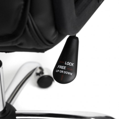 Кресло BERGAMO (хром), кож/зам, черный, 36-6