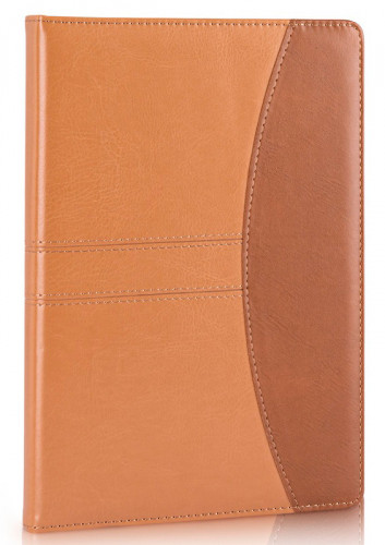 Блокнот Deli 7920 250х175мм искусст. кожа 160л светло-коричневый/коричневый