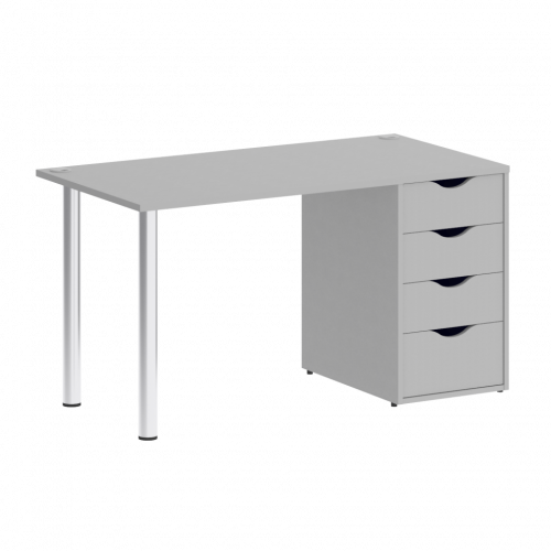 Home Office Стол письменный VR.SP-3-138.4 Серый/Хром опоры 1380*720*750