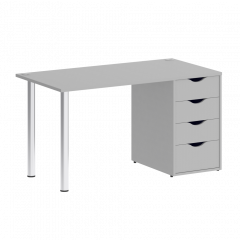 Home Office Стол письменный VR.SP-3-138.4 Серый/Хром опоры 1380*720*750