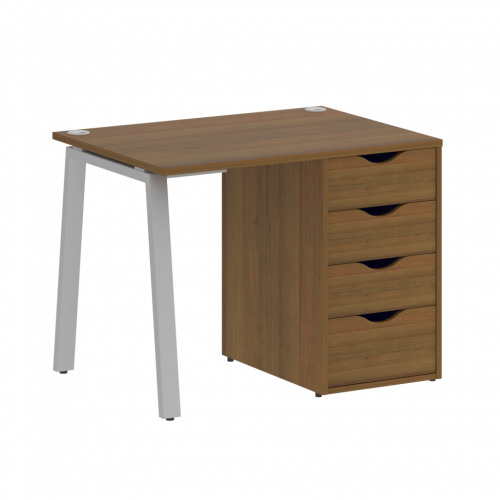 Home Office Стол письменный VR.SP-3-98.4.A Орех/Серый металл 980*720*750
